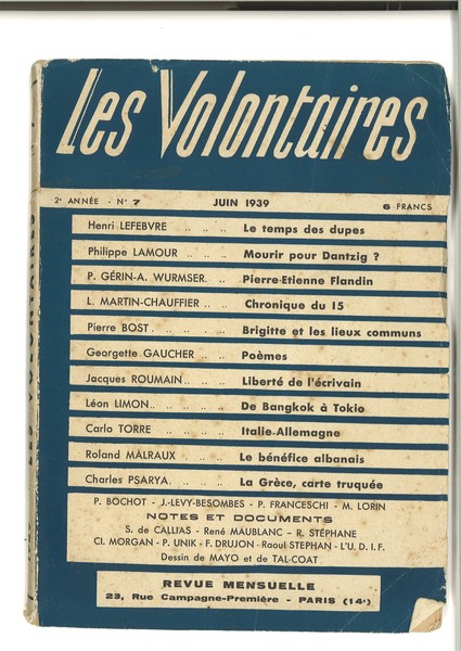 Les Volontaires / 1939