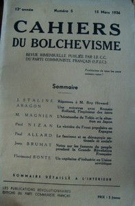Les Cahiers du Bolchevisme / 1936 Image 1